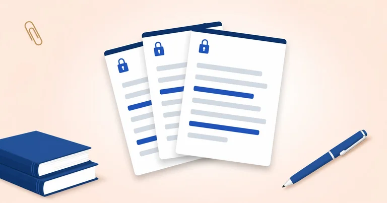 Illustration of three overlapping document cards with padlock icons, representing the specialty consumer bureaus beyond the three major credit reporting agencies