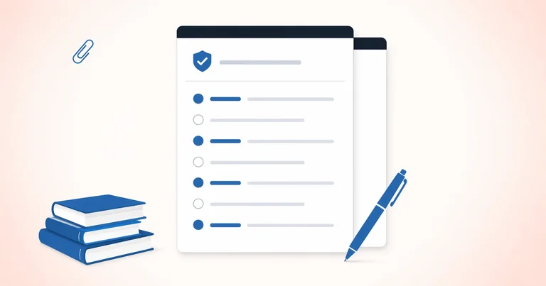 Document with partially filled checklist showing which identity protection features are covered and which aren't.