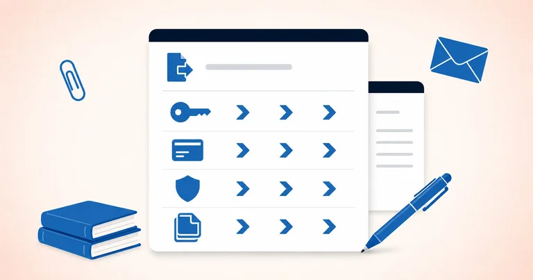 A document with four labeled response track rows representing the four data breach types and their action steps.
