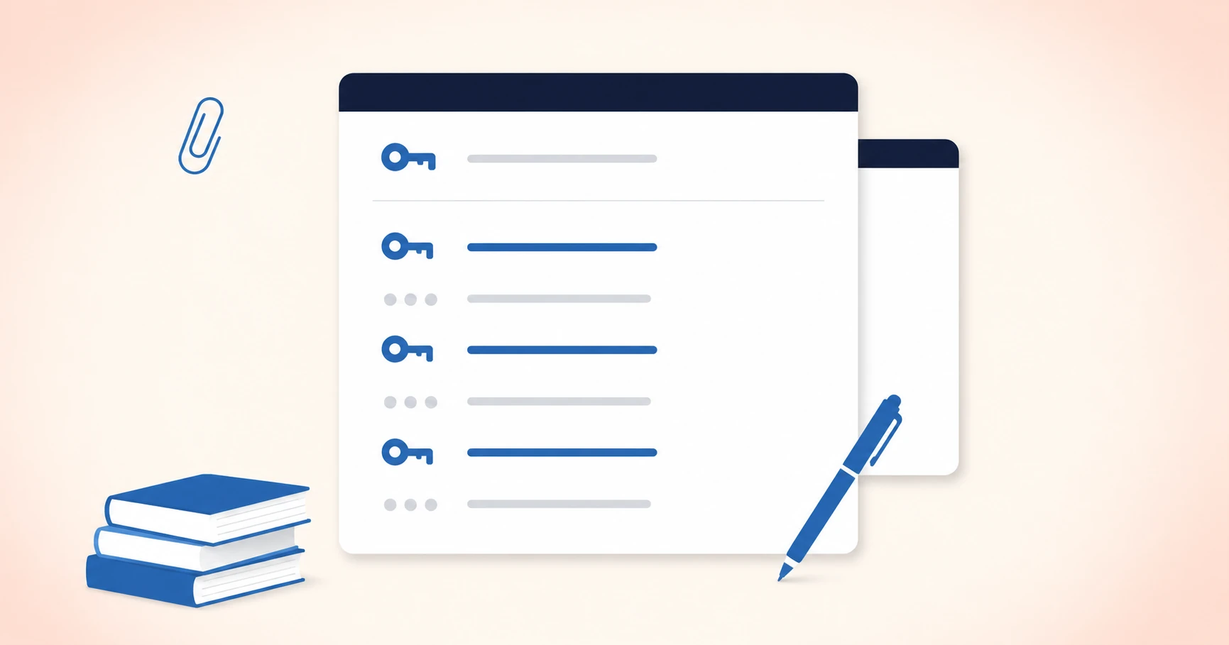 A document listing login rows, some switched to passkeys and some still using passwords.