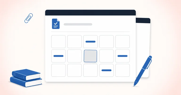 A calendar grid with one cell containing an entry that does not belong, representing spam calendar events.