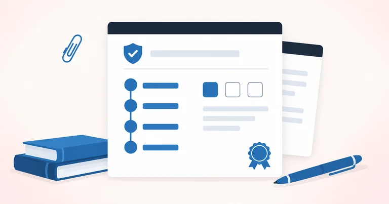 A document with a four-step path and a partly filled row of boxes, representing IDShield's strengths and gaps.